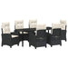 Set de masă pentru grădină cu pernă 7 pcs Negru poliratan - WALTI WALTI