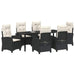 Set de masă pentru grădină cu pernă 7 pcs Negru poliratan - WALTI WALTI