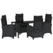 Set de masă pentru grădină cu pernă 5 pcs Negru poliratan - WALTI WALTI