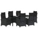 Set de masă pentru grădină cu pernă 7 pcs Negru poliratan - WALTI WALTI