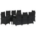 Set de masă pentru grădină cu pernă 9 pcs Negru poliratan - WALTI WALTI