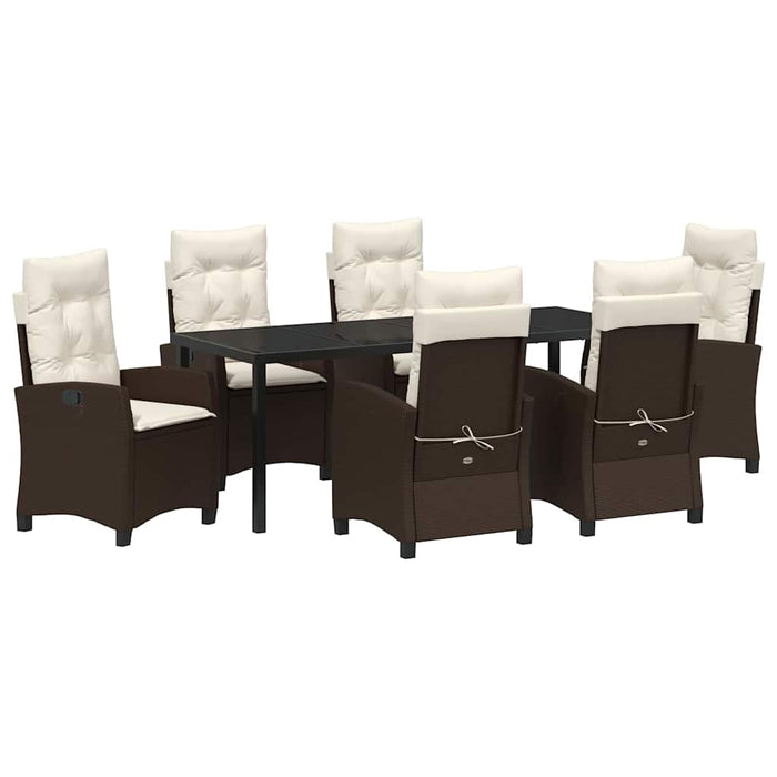Set de masă pentru grădină cu pernă 7 pcs Maro poliratan - WALTI WALTI
