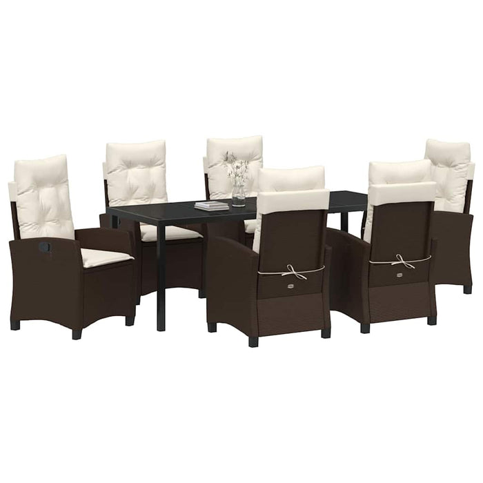 Set de masă pentru grădină cu pernă 7 pcs Maro poliratan - WALTI WALTI