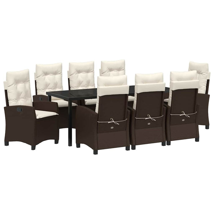 Set de masă pentru grădină cu pernă 9 pcs Maro poliratan - WALTI WALTI