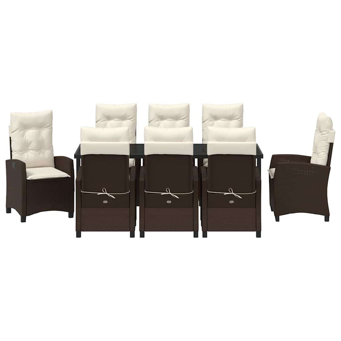 Set de masă pentru grădină cu pernă 9 pcs Maro poliratan - WALTI WALTI