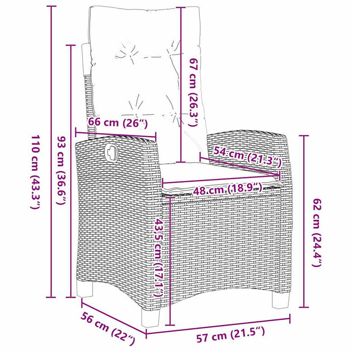Set de masă pentru grădină cu pernă 7 pcs Gri poliratan - WALTI WALTI