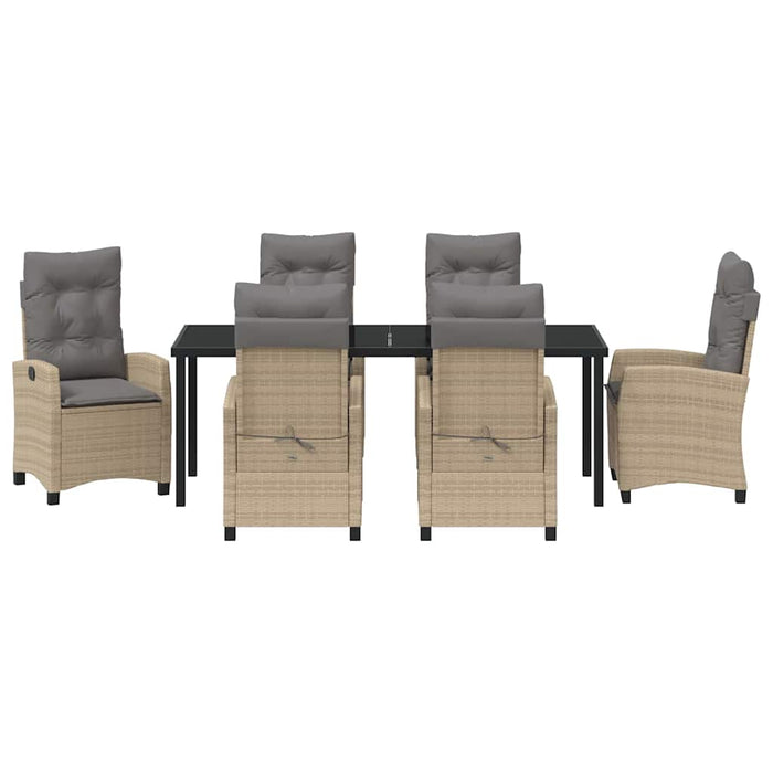 Set de masă pentru grădină cu pernă 7 pcs Bej poliratan - WALTI WALTI
