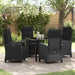 Set de dining pentru grădină , 5 piese, negru, din poly rattan. - WALTI WALTI