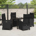 Set de dining pentru grădină , 5 piese, negru, din poly rattan. - WALTI WALTI