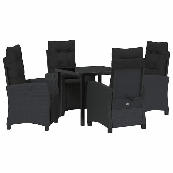 Set de dining pentru grădină , 5 piese, negru, din poly rattan. - WALTI WALTI