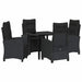 Set de dining pentru grădină , 5 piese, negru, din poly rattan. - WALTI WALTI