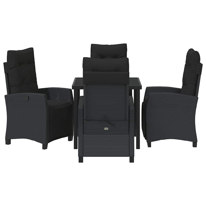 Set de dining pentru grădină , 5 piese, negru, din poly rattan. - WALTI WALTI