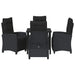 Set de dining pentru grădină , 5 piese, negru, din poly rattan. - WALTI WALTI