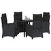 Set de dining pentru grădină , 5 piese, negru, din poly rattan. - WALTI WALTI
