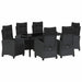 Set de masă pentru grădină cu pernă 7 pcs Negru poliratan - WALTI WALTI