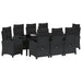 Set de masă pentru grădină cu pernă 9 pcs Negru poliratan - WALTI WALTI