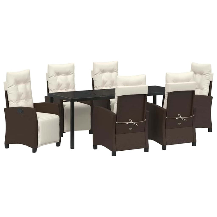 Set de masă pentru grădină cu pernă 7 pcs Maro poliratan - WALTI WALTI