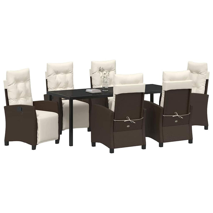 Set de masă pentru grădină cu pernă 7 pcs Maro poliratan - WALTI WALTI