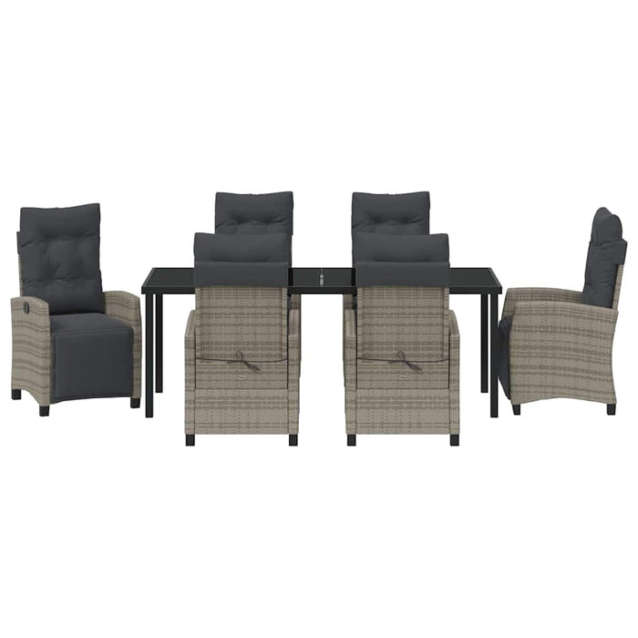 Set de masă pentru grădină cu pernă 7 pcs Gri poliratan - WALTI WALTI