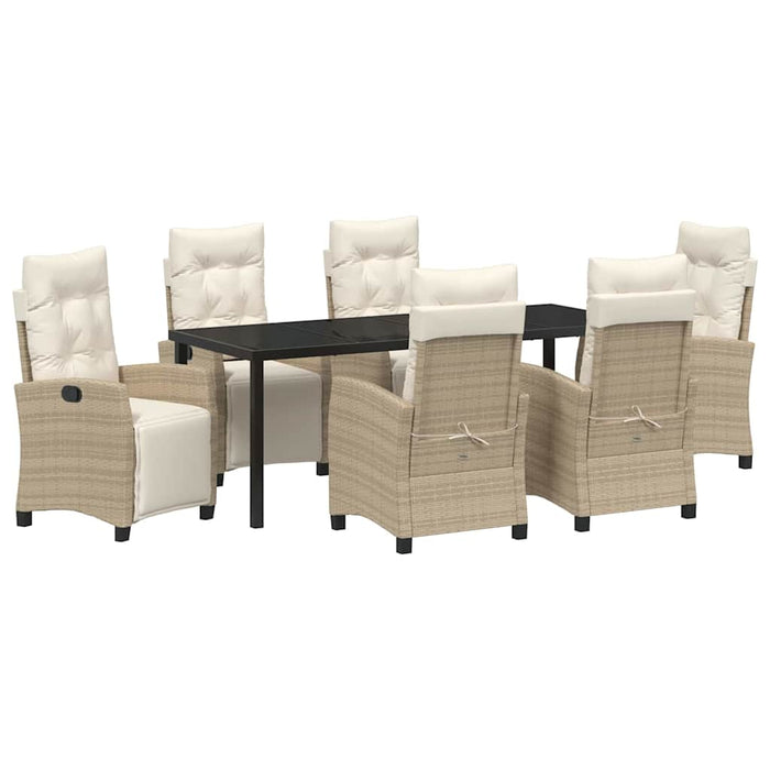 Set de masă pentru grădină cu pernă 7 pcs Bej poliratan - WALTI WALTI