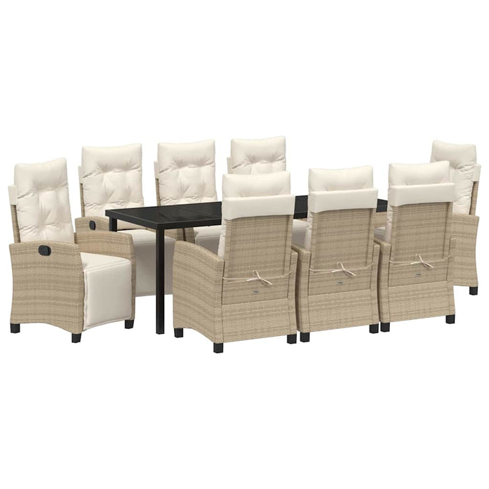 Set de masă pentru grădină cu pernă 9 pcs Bej poliratan - WALTI WALTI