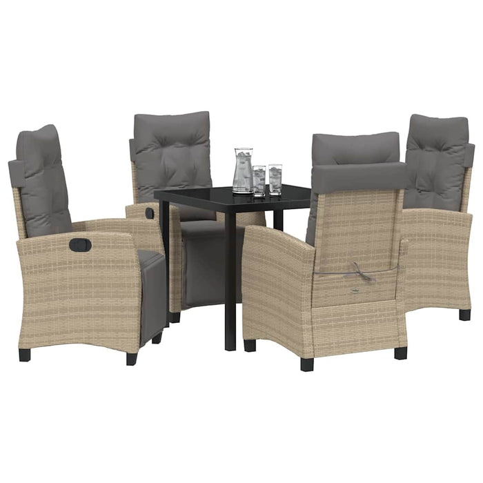 Set de 5 piese pentru dining în grădină , din ratan poliester bej. - WALTI WALTI