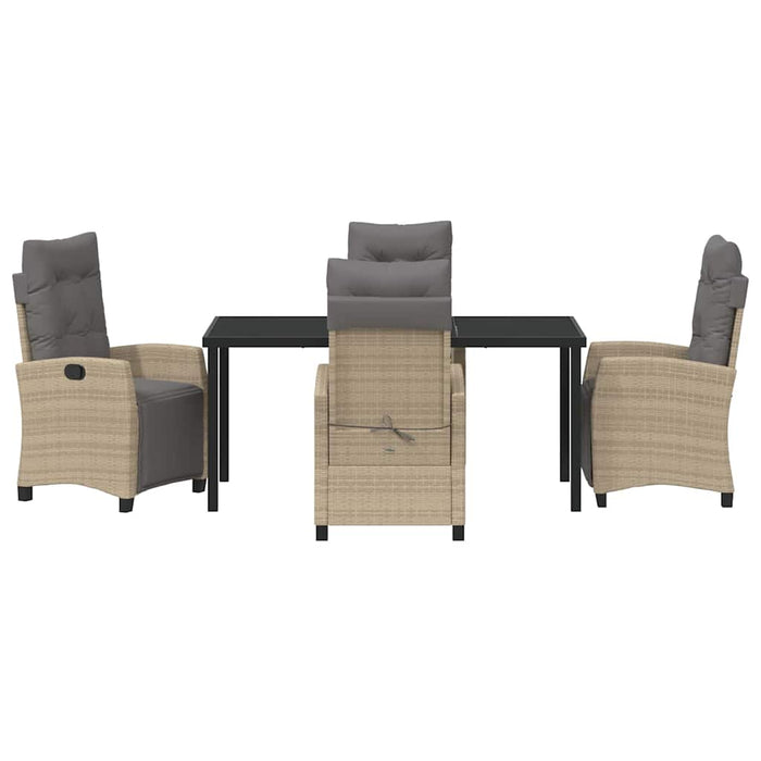 Set de masă pentru grădină cu pernă 5 pcs Bej poliratan - WALTI WALTI