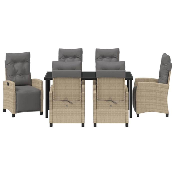 Set de masă pentru grădină cu pernă 7 pcs Bej poliratan - WALTI WALTI
