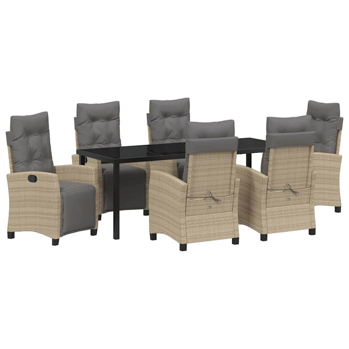 Set de masă pentru grădină cu pernă 7 pcs Bej poliratan - WALTI WALTI