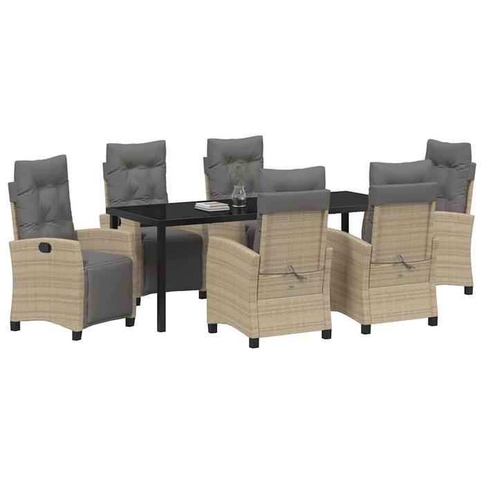 Set de masă pentru grădină cu pernă 7 pcs Bej poliratan - WALTI WALTI