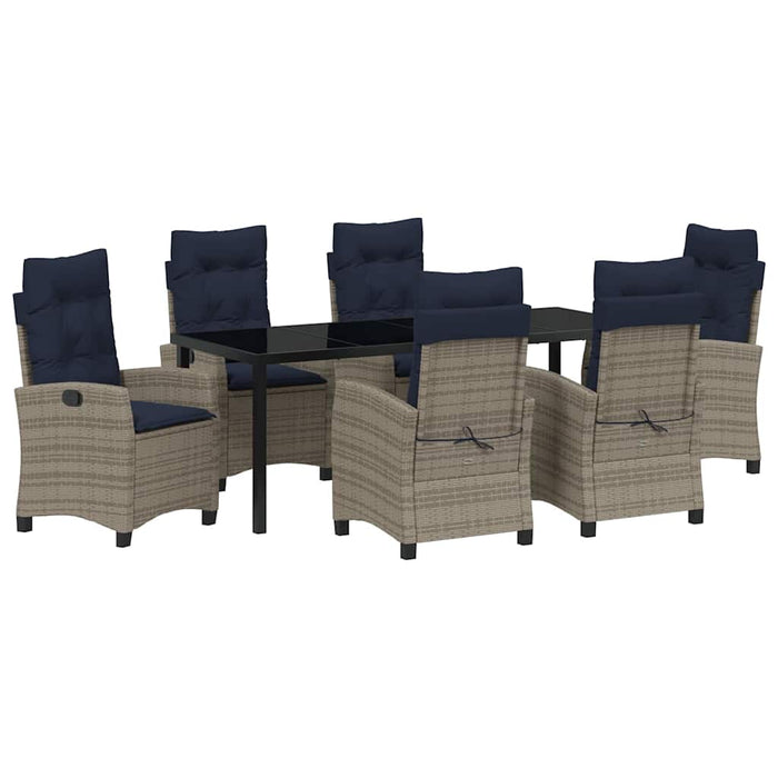 Set de masă pentru grădină cu pernă 7 pcs Gri poliratan - WALTI WALTI
