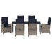 Set de masă pentru grădină cu pernă 7 pcs Gri poliratan - WALTI WALTI