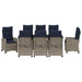 Set de masă pentru grădină cu pernă 9 pcs Gri poliratan - WALTI WALTI