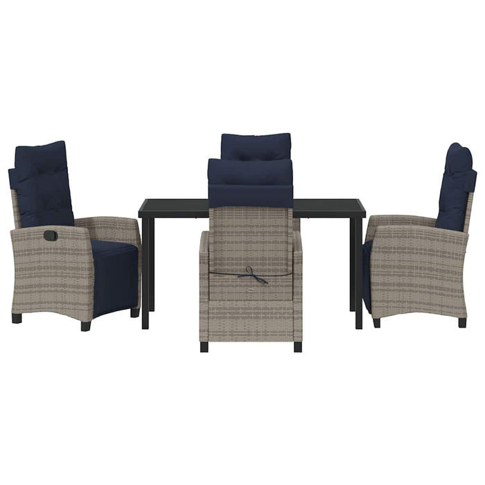 Set de masă pentru grădină cu pernă 5 pcs Gri poliratan - WALTI WALTI