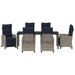 Set de masă pentru grădină cu pernă 7 pcs Gri poliratan - WALTI WALTI
