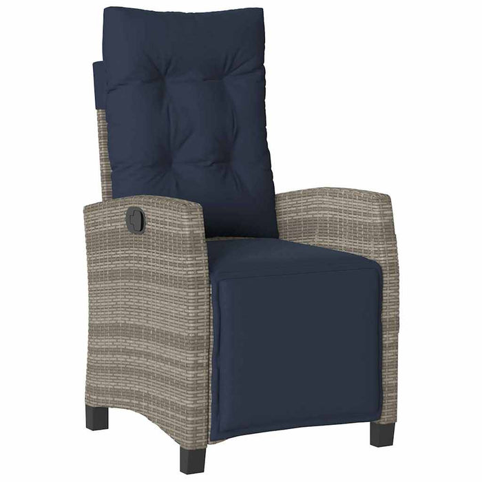 Set de masă pentru grădină cu pernă 9 pcs Gri poliratan - WALTI WALTI
