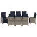 Set de masă pentru grădină cu pernă 9 pcs Gri poliratan - WALTI WALTI