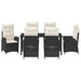 Set de masă pentru grădină cu pernă 7 pcs Negru poliratan - WALTI WALTI