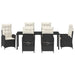 Set de masă pentru grădină cu pernă 7 pcs Negru poliratan - WALTI WALTI