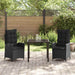 Set de masă pentru grădină 3 pcs Negru poliratan - WALTI WALTI