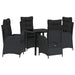 Set de masă pentru grădină 5 pcs Negru poliratan - WALTI WALTI