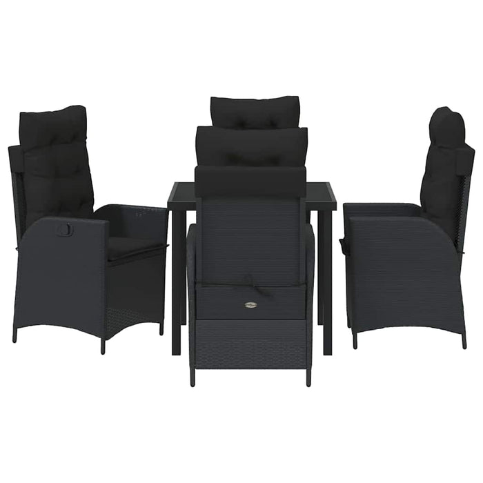 Set de masă pentru grădină 5 pcs Negru poliratan - WALTI WALTI