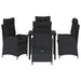 Set de masă pentru grădină 5 pcs Negru poliratan - WALTI WALTI