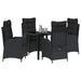Set de masă pentru grădină 5 pcs Negru poliratan - WALTI WALTI