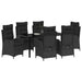 Set de masă pentru grădină cu pernă 7 pcs Negru poliratan - WALTI WALTI