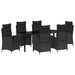 Set de masă pentru grădină cu pernă 7 pcs Negru poliratan - WALTI WALTI