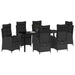 Set de masă pentru grădină cu pernă 7 pcs Negru poliratan - WALTI WALTI