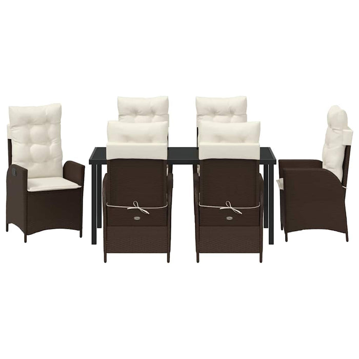 Set de masă pentru grădină cu pernă 7 pcs Maro poliratan - WALTI WALTI