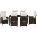 Set de masă pentru grădină cu pernă 7 pcs Maro poliratan - WALTI WALTI
