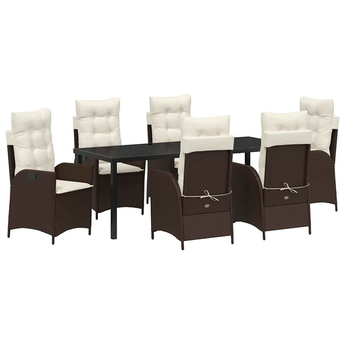 Set de masă pentru grădină cu pernă 7 pcs Maro poliratan - WALTI WALTI